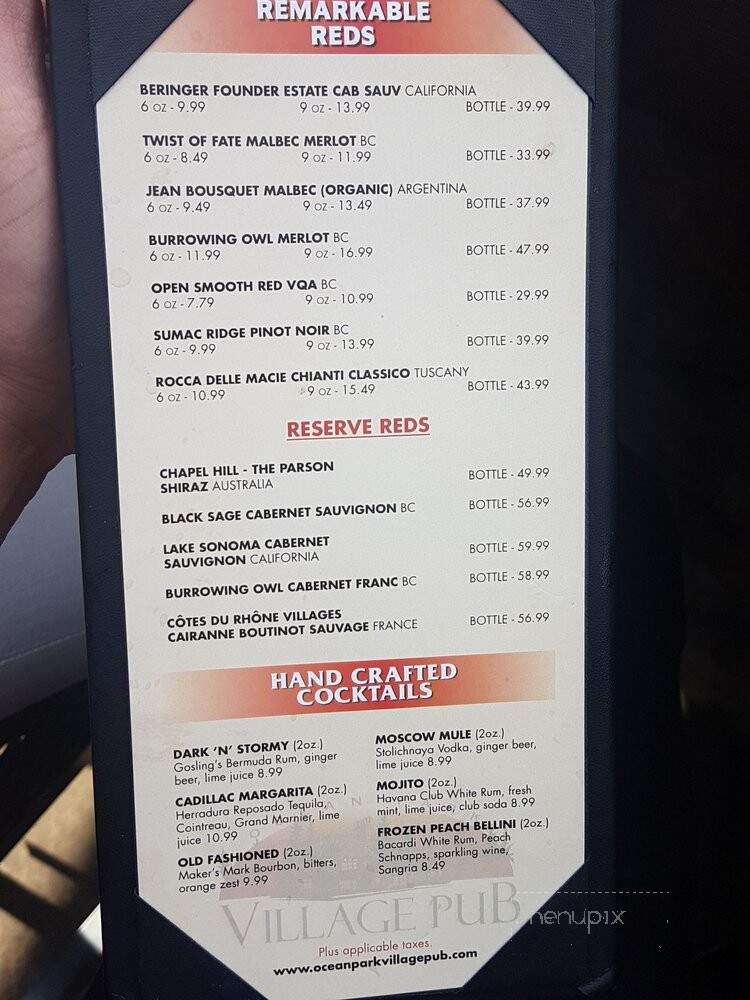 Ocean Park Pizza - Surrey, BC menu_pic