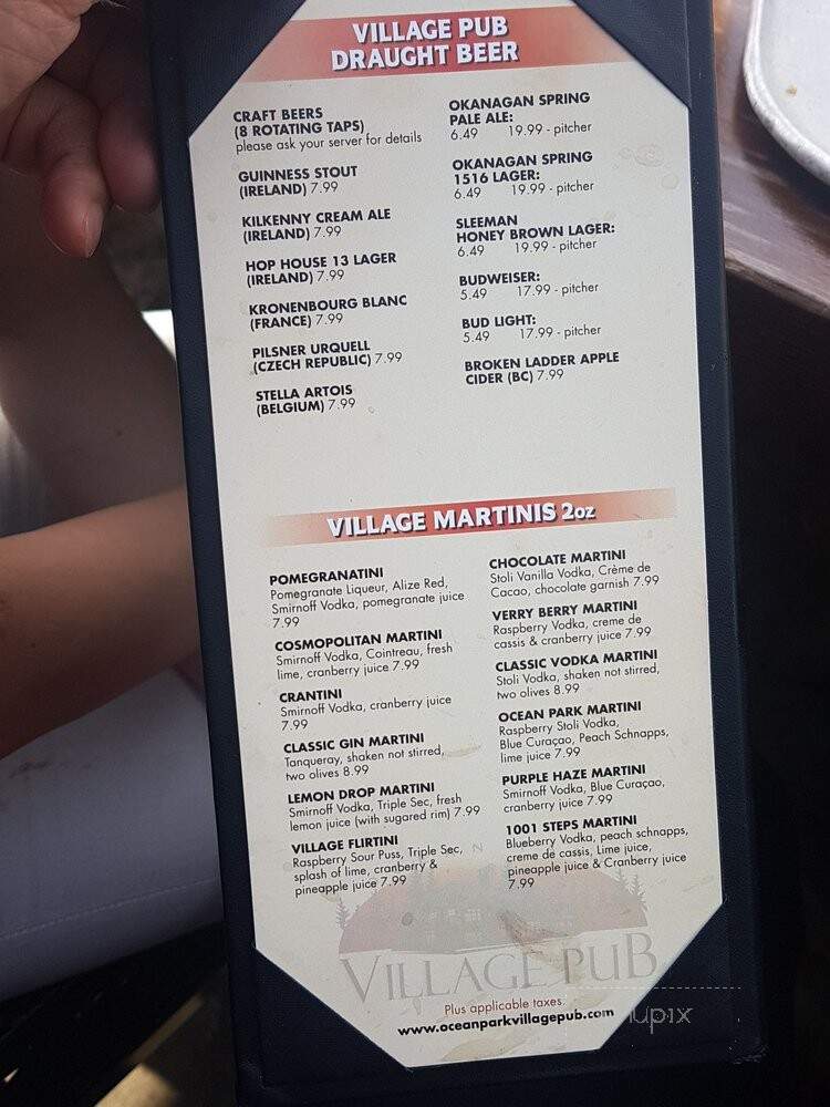 Ocean Park Pizza - Surrey, BC menu_pic