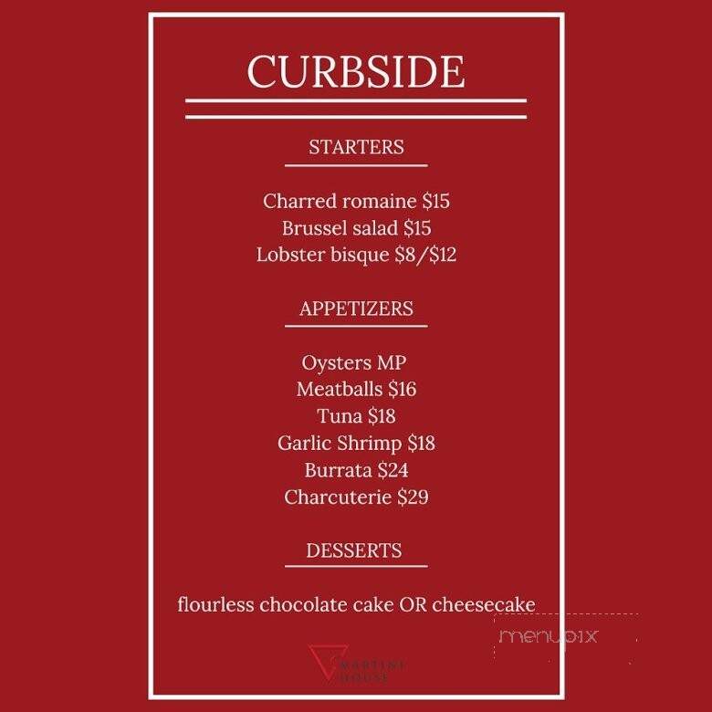 The Martini House - Burlington, ON menu_pic