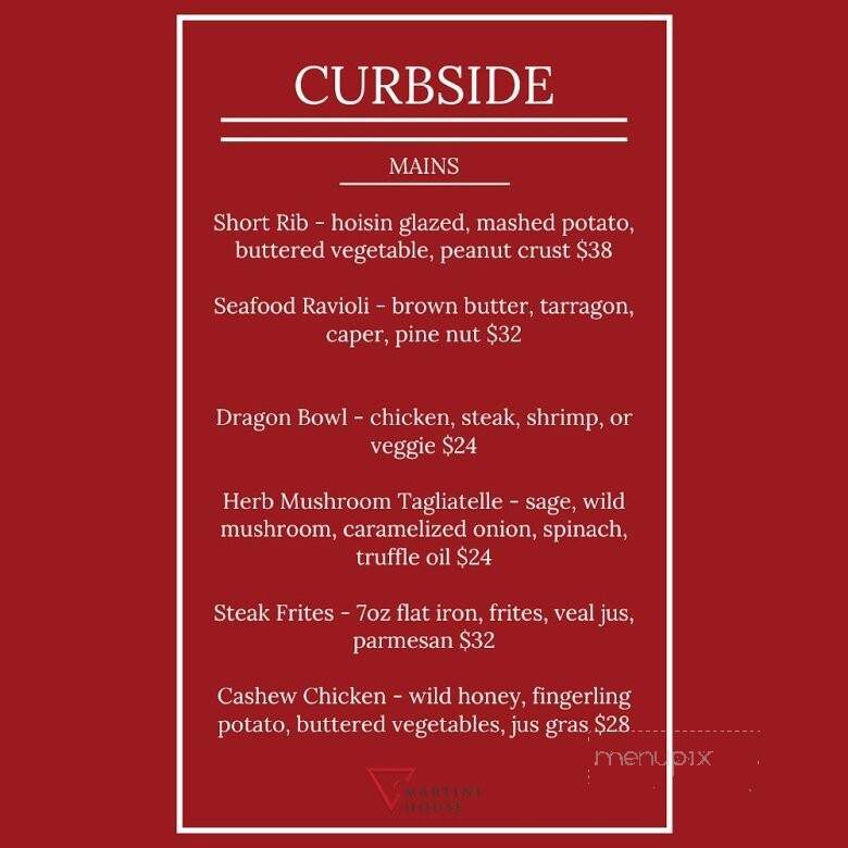 The Martini House - Burlington, ON menu_pic