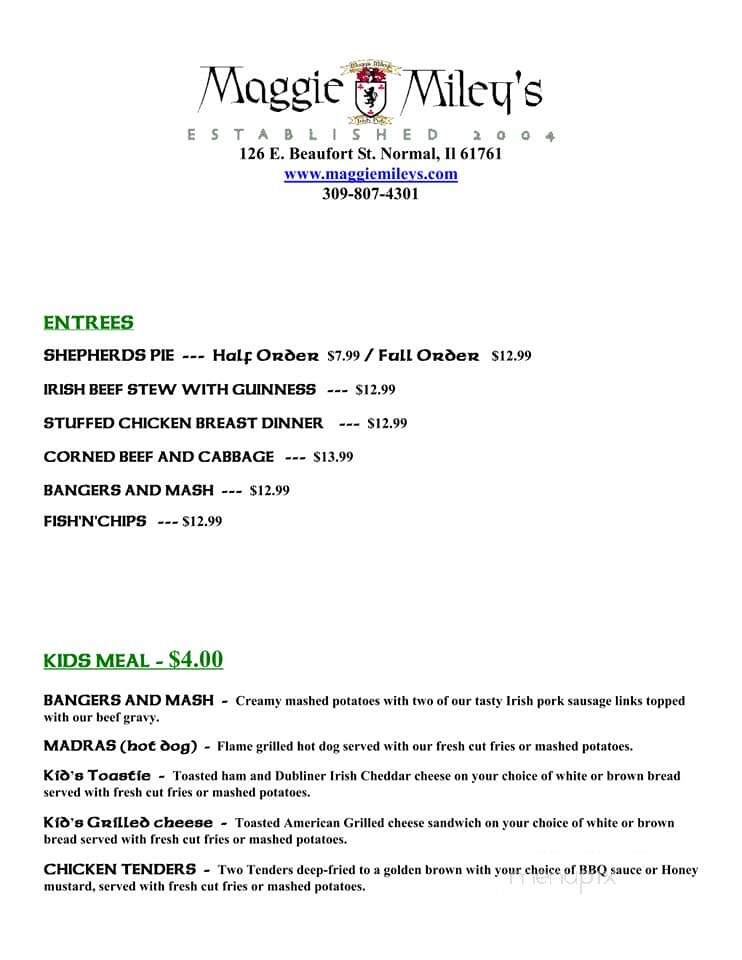 Maggie Miley's - Normal, IL menu_pic