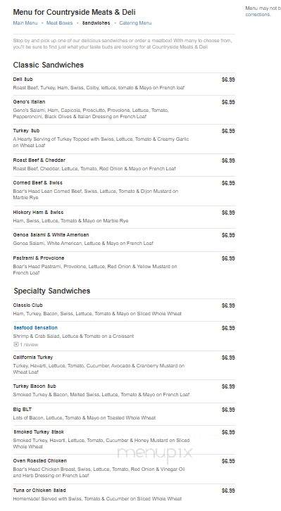 Countryside Meats & Deli - Rockford, IL menu_pic
