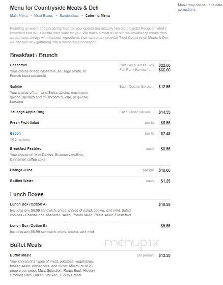Countryside Meats & Deli - Rockford, IL menu_pic