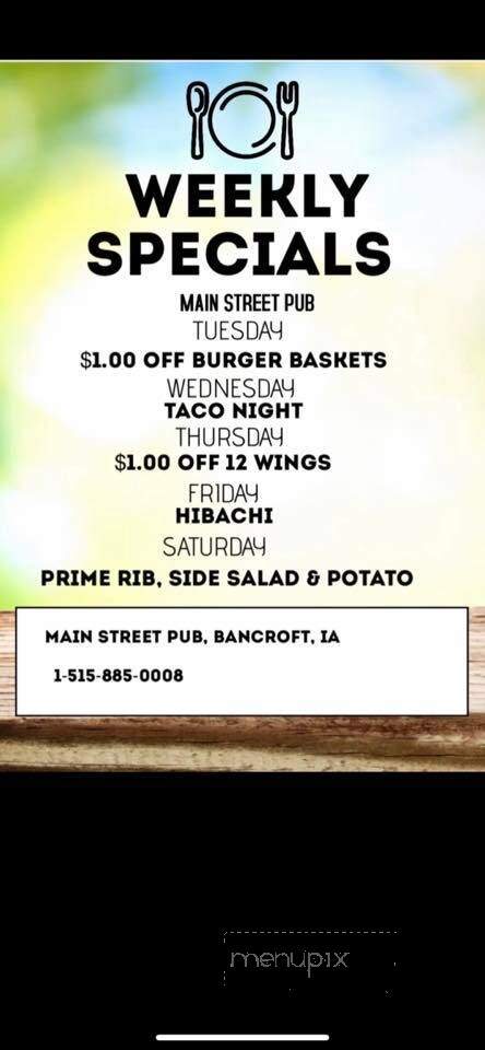 Main Street Pub & Grill - Bancroft, IA