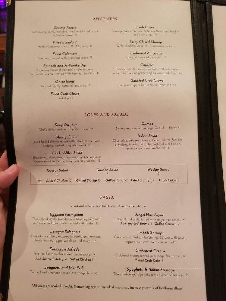 Fazzio's Restaurant - Mandeville, LA menu_pic