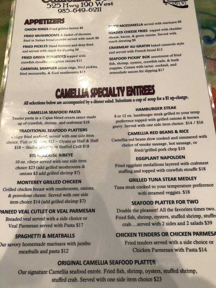 Camellia Cafe - Slidell, LA menu_pic