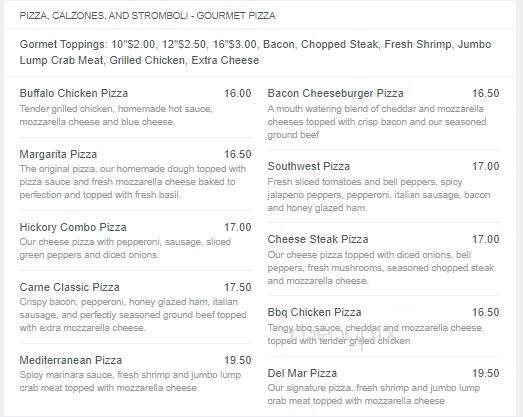 Hickory Station Pizzeria - Bel Air, MD menu_pic