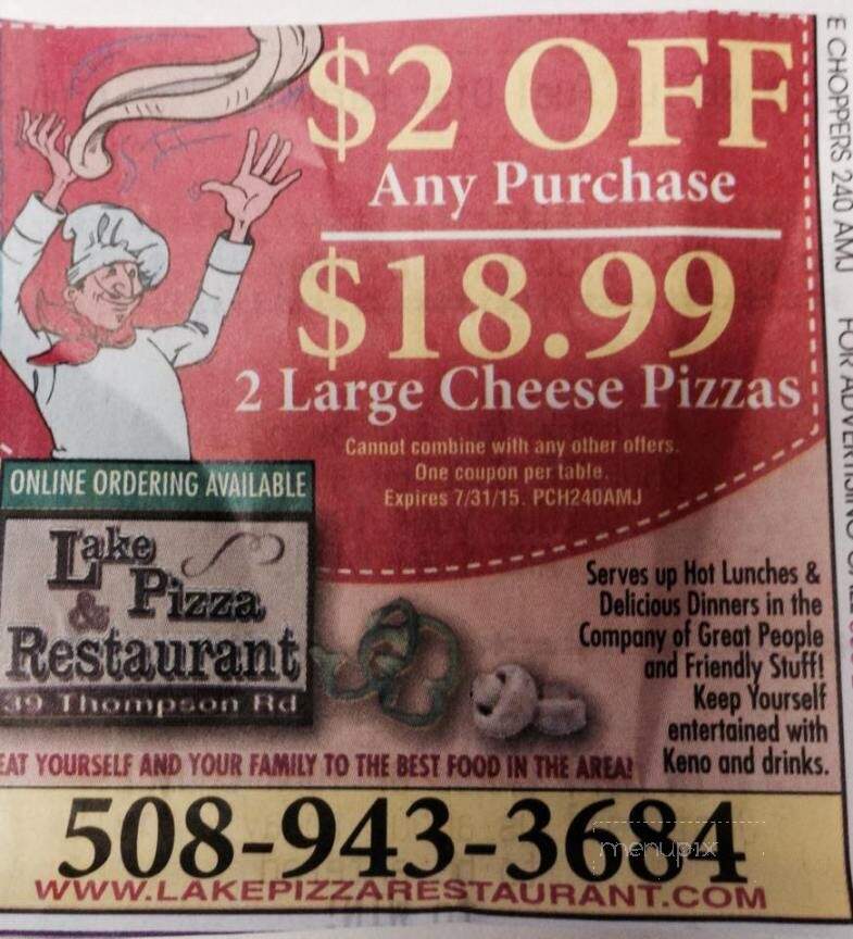 Lake Pizza & Restaurant - Webster, MA