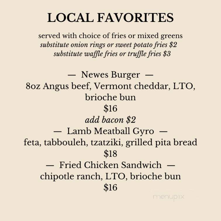 Newes From America Pub - Edgartown, MA menu_pic