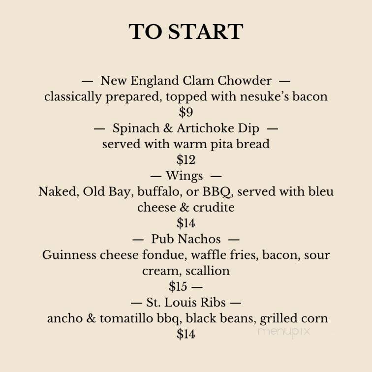 Newes From America Pub - Edgartown, MA menu_pic