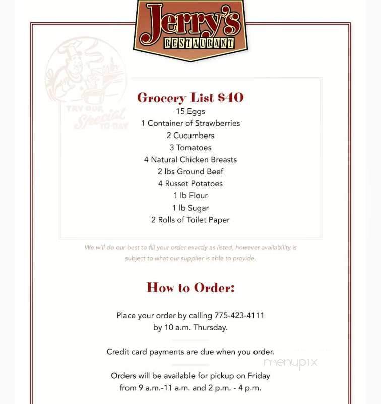 Jerry's Restaurants - Fallon, NV menu_pic
