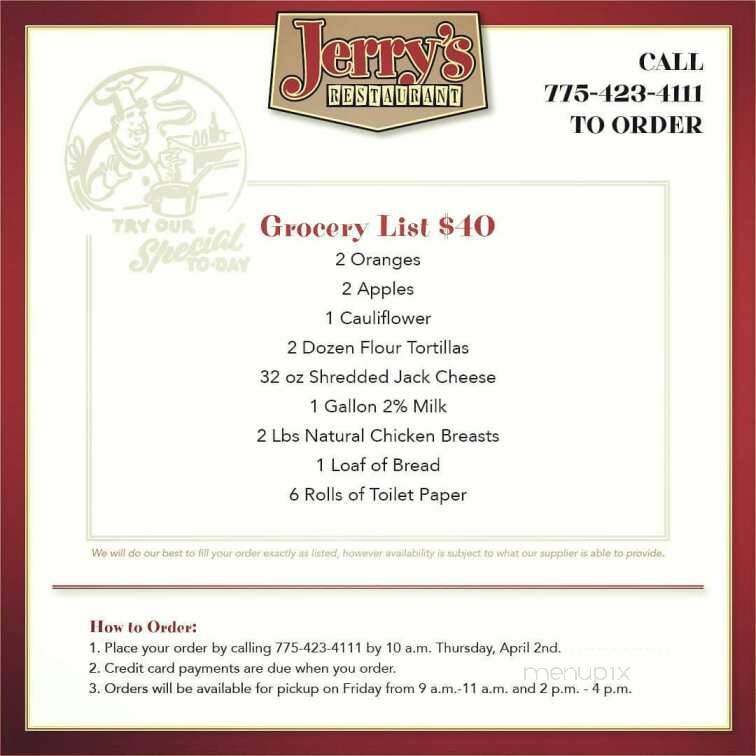 Jerry's Restaurants - Fallon, NV menu_pic
