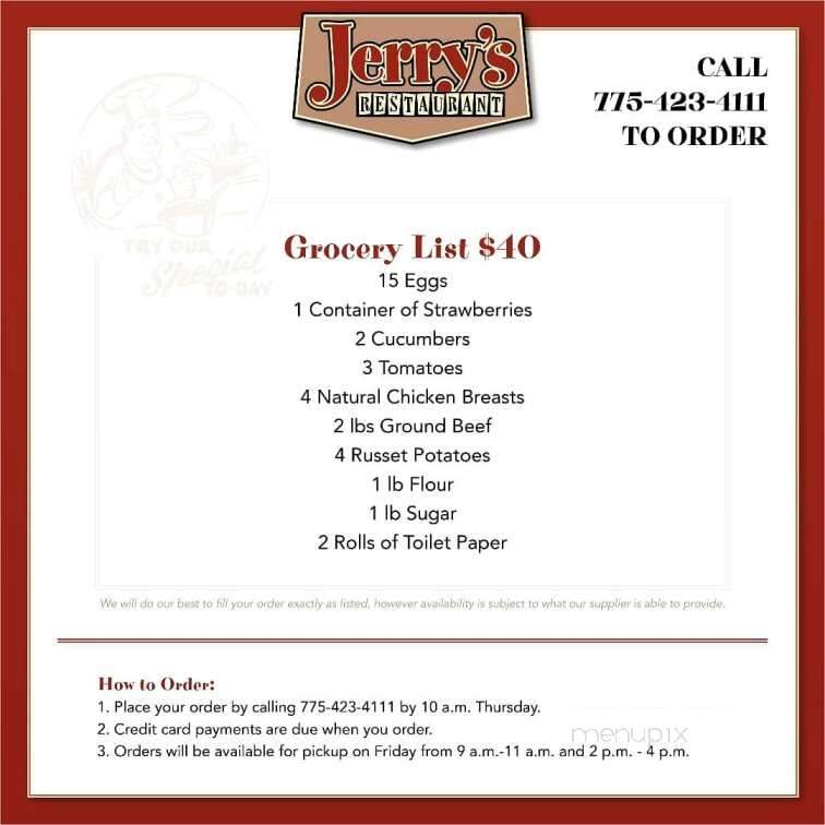 Jerry's Restaurants - Fallon, NV menu_pic