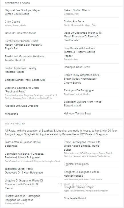 Berta's Chateau - Wanaque, NJ menu_pic