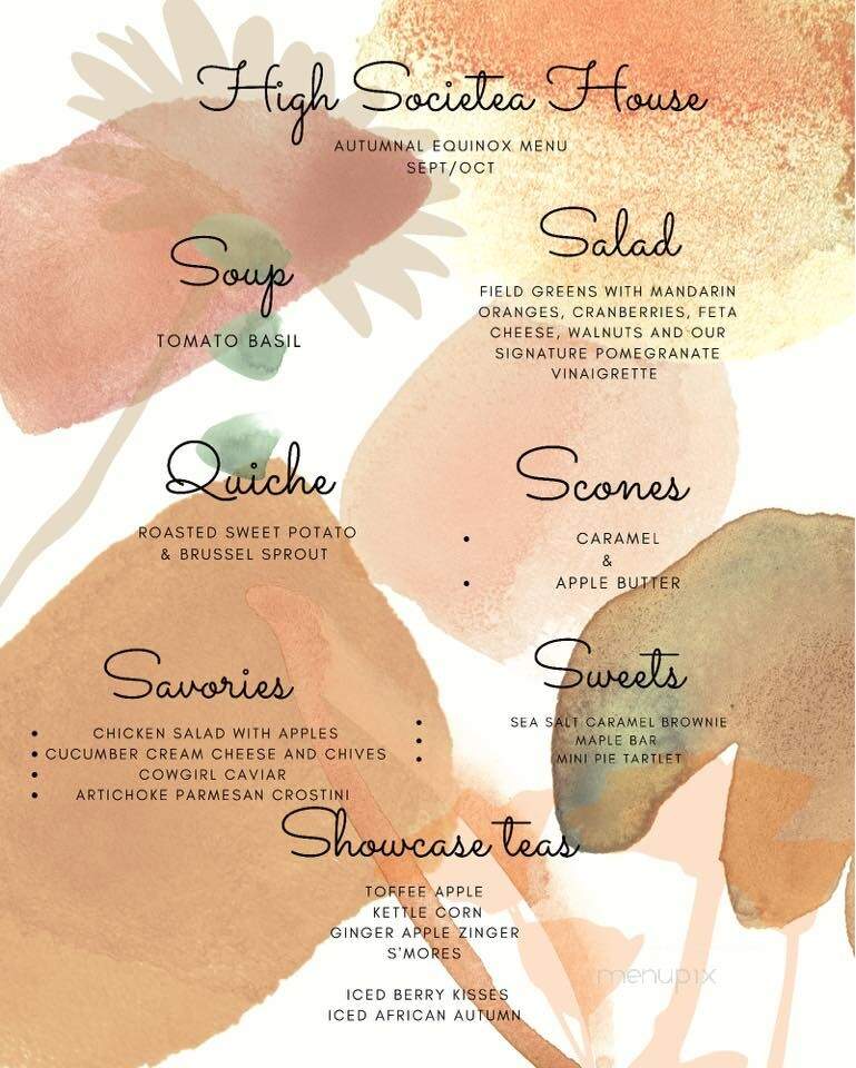 High Societea Tea Room - Wayne, NJ menu_pic