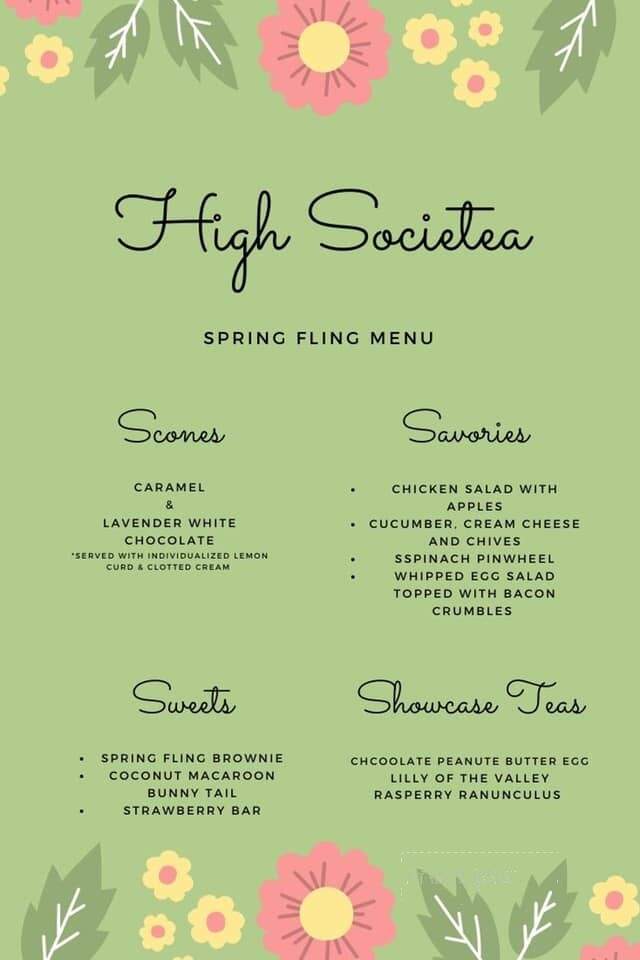 High Societea Tea Room - Wayne, NJ menu_pic