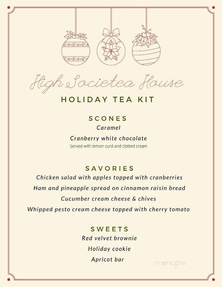 High Societea Tea Room - Wayne, NJ menu_pic