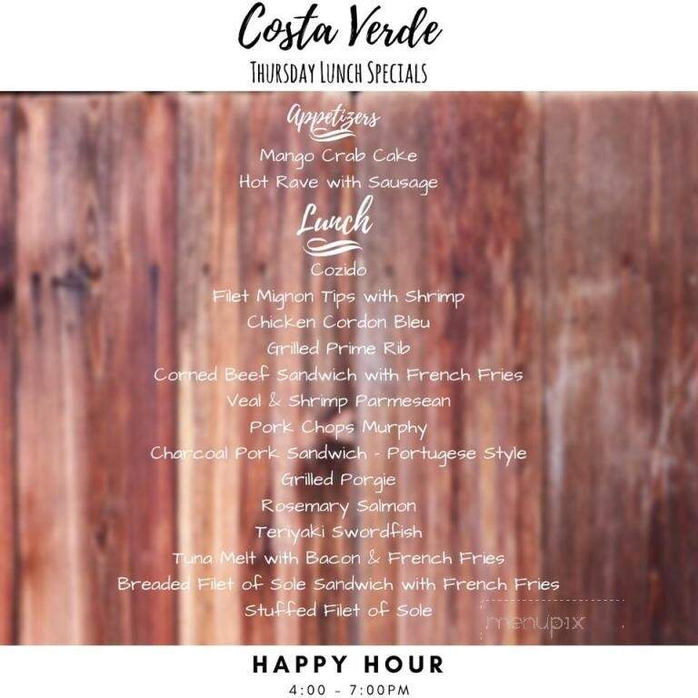 Costa Verde - South Amboy, NJ menu_pic