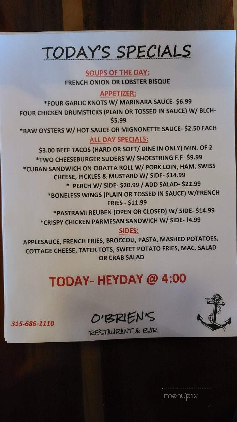 O'Briens Restaurant & Bar - Clayton, NY