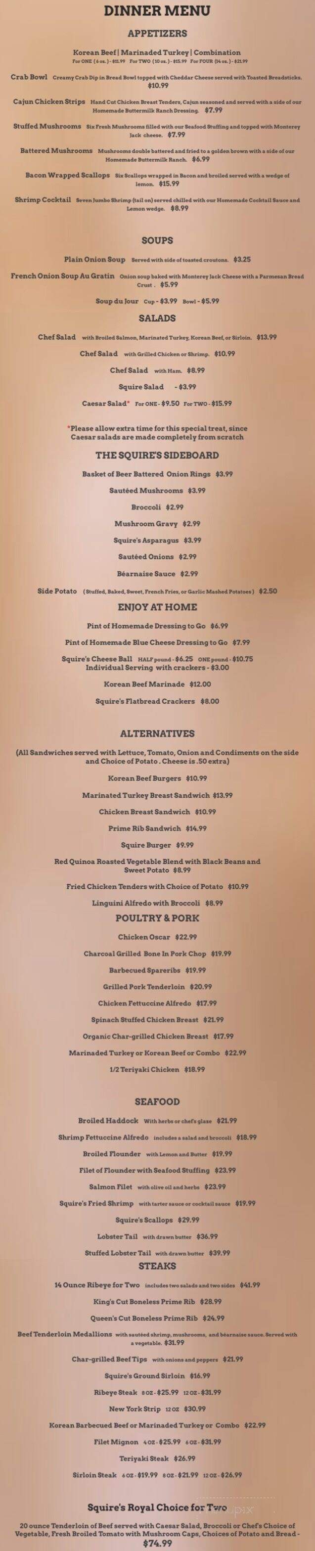 Country Squire - Warsaw, NC menu_pic