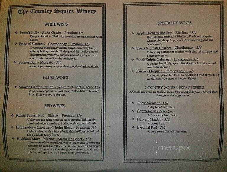 Country Squire - Warsaw, NC menu_pic