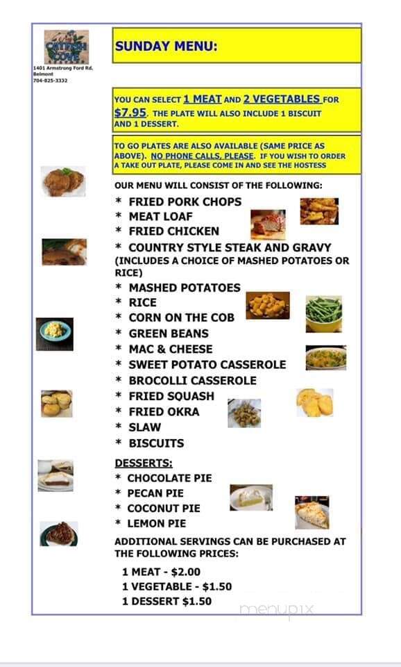Catfish Cove - Belmont, NC menu_pic