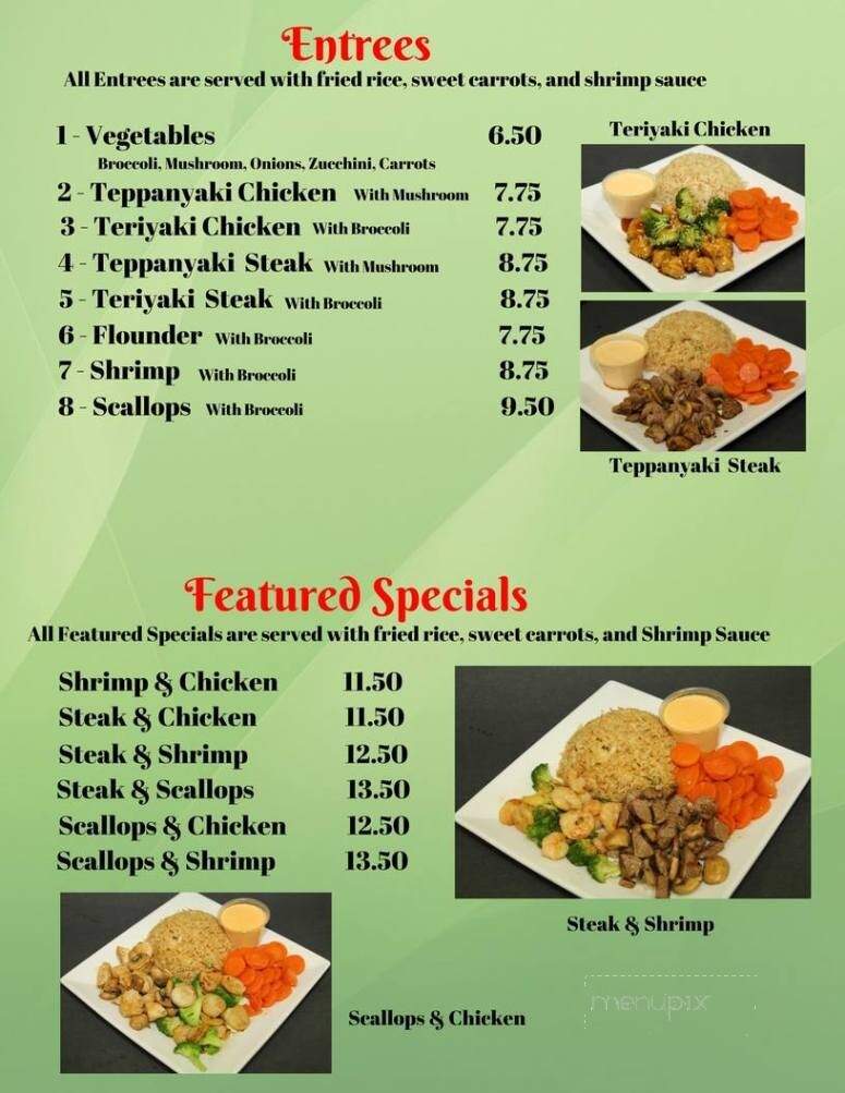 Asaka Japanese Cuisine - Hendersonville, NC menu_pic