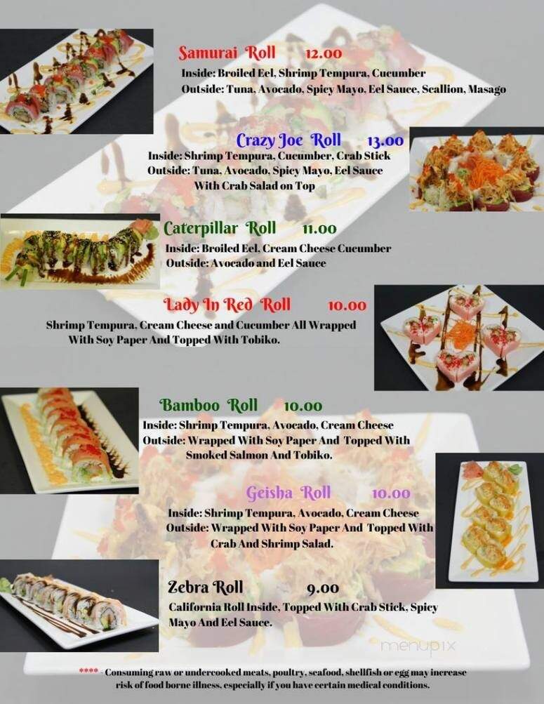 Asaka Japanese Cuisine - Hendersonville, NC menu_pic