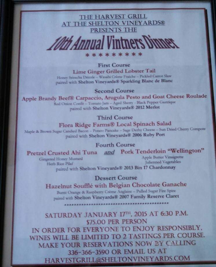 Harvest Grill - Dobson, NC menu_pic