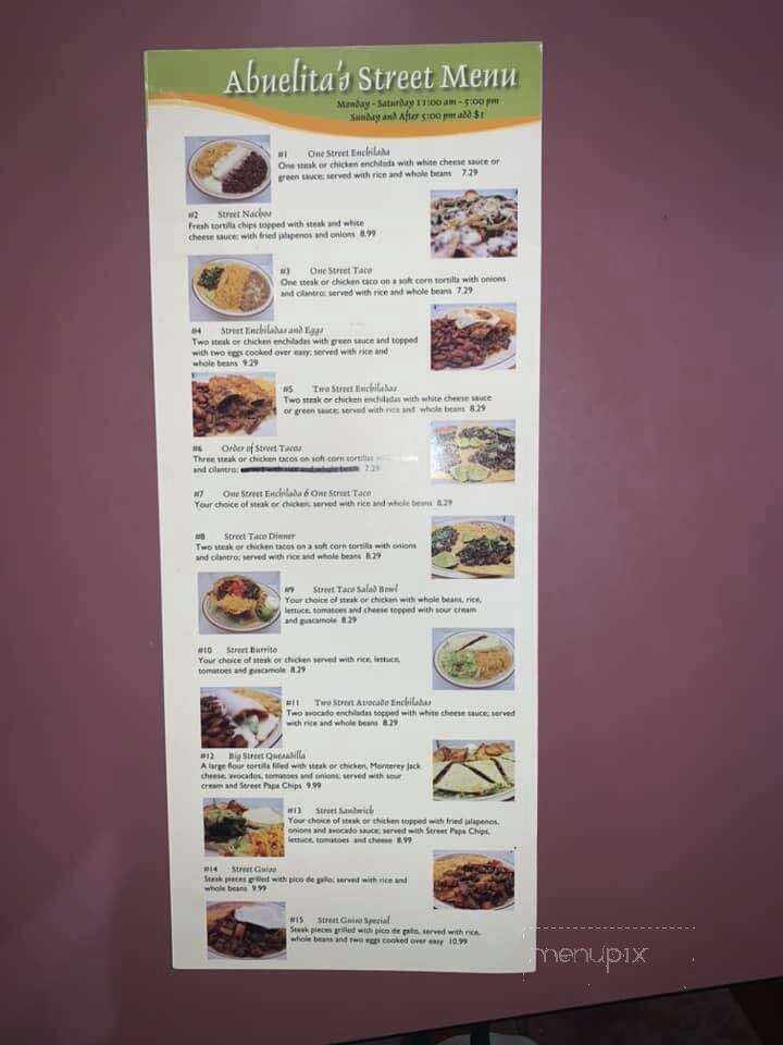 Abuelita's Mexican Restaurant - Sulphur, OK menu_pic