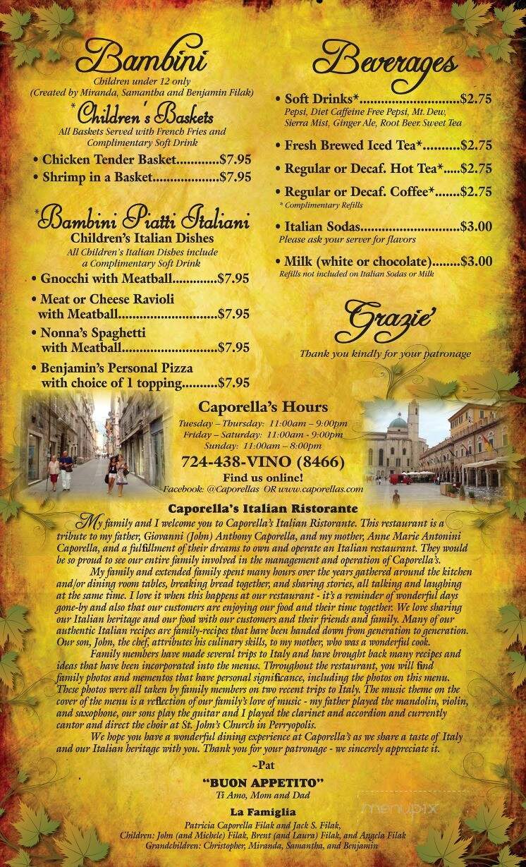 Caporella's Italian Ristorante - Uniontown, PA