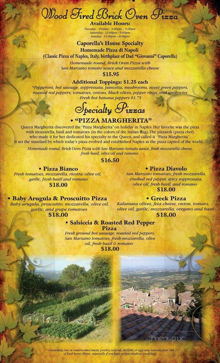 Caporella's Italian Ristorante - Uniontown, PA menu_pic