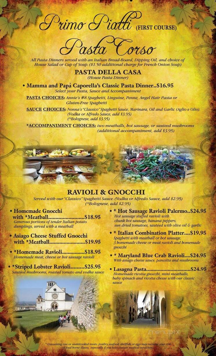 Caporella's Italian Ristorante - Uniontown, PA menu_pic