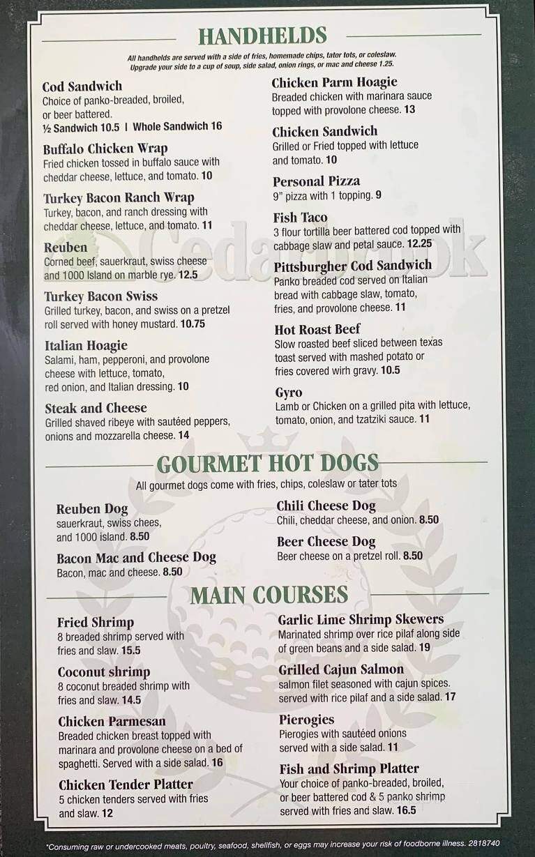 Club House Grille - Belle Vernon, PA menu_pic