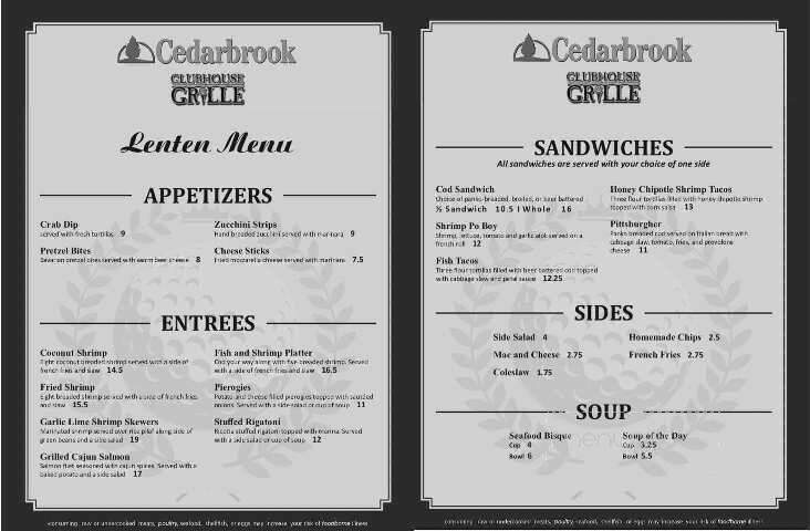 Club House Grille - Belle Vernon, PA menu_pic