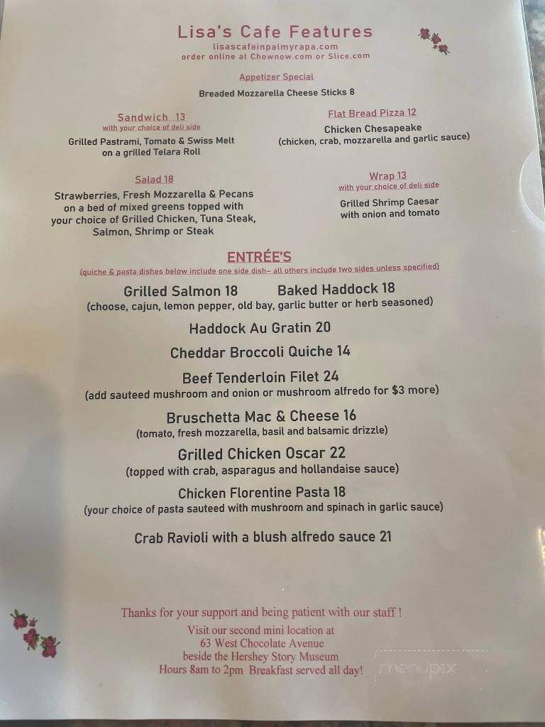 Lisa's Cafe - Palmyra, PA menu_pic