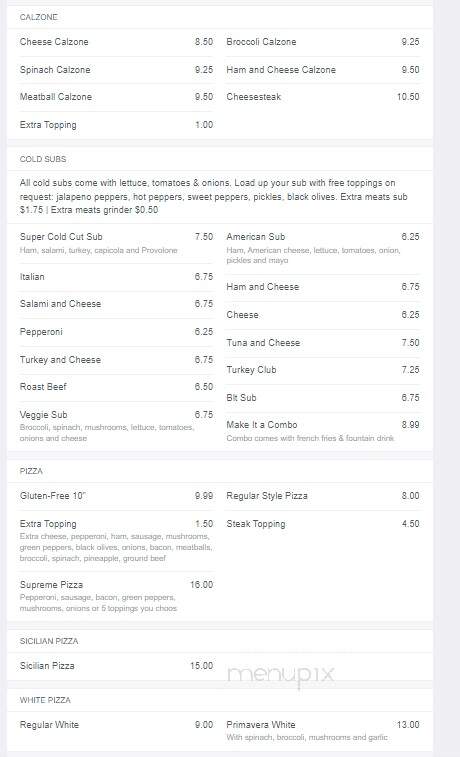 Two Cousin's Pizza & Restaurant - Camp Hill, PA menu_pic