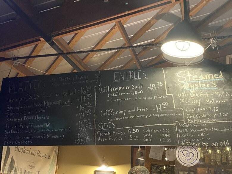 Bowen's Island - Charleston, SC menu_pic