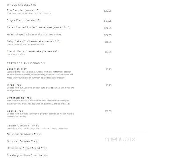 Laura's Cheesecake & Bakery - Mount Pleasant, TX menu_pic