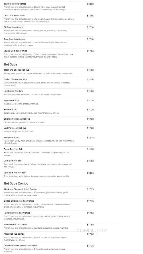 Mr Submarine - Richmond, VA menu_pic