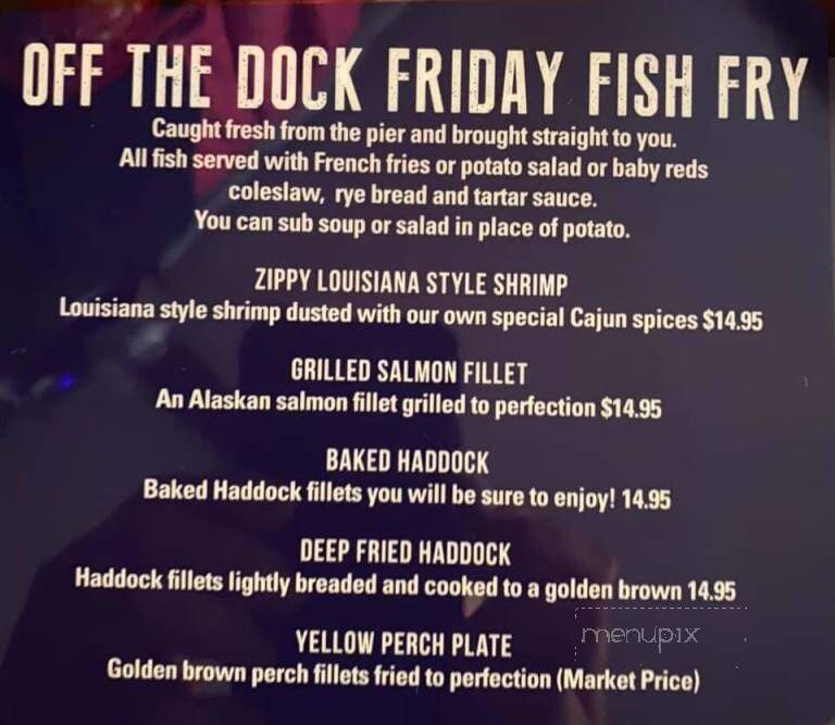 Dock Side Bar & Grill - Crivitz, WI menu_pic