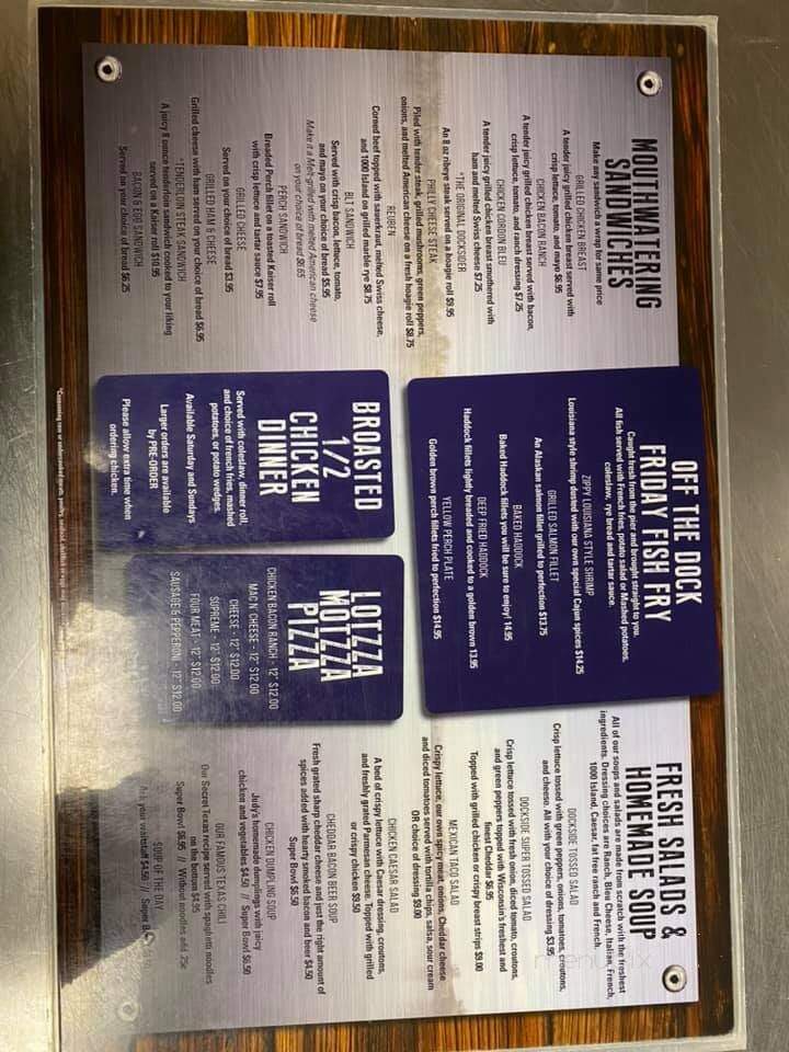 Dock Side Bar & Grill - Crivitz, WI menu_pic