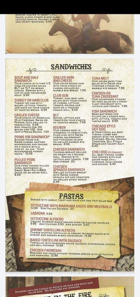 Hitching Post - Portage, WI menu_pic