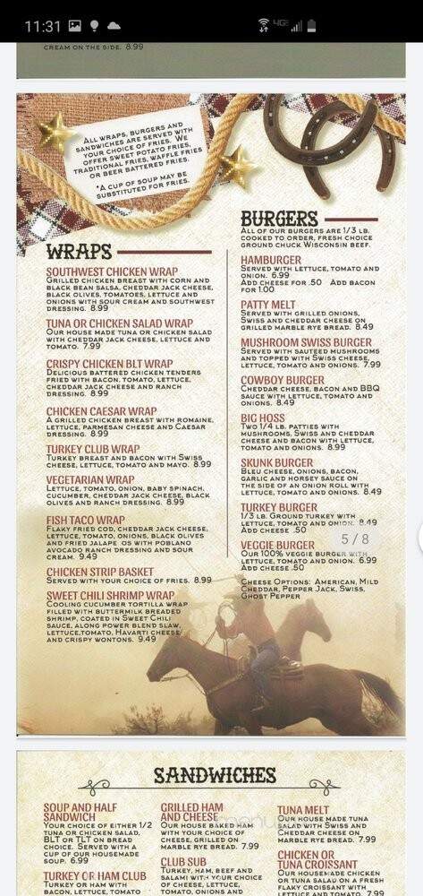Hitching Post - Portage, WI menu_pic