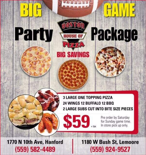 Boston House Of Pizza - Hanford, CA menu_pic