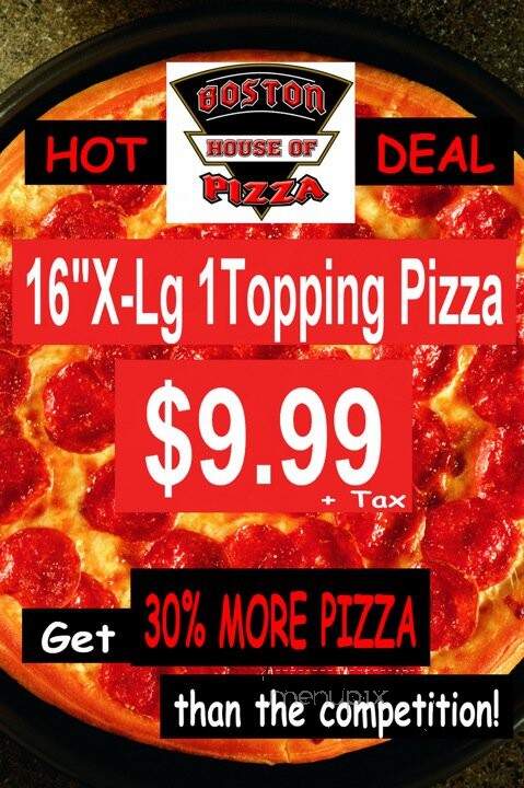 Boston House Of Pizza - Hanford, CA menu_pic