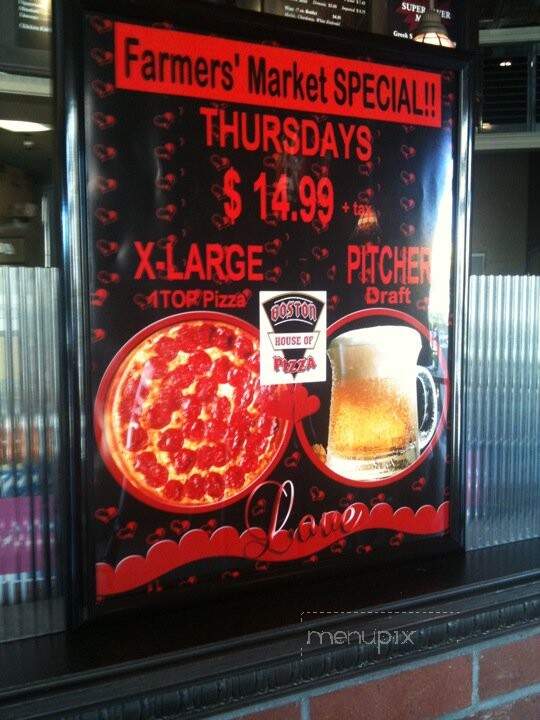 Boston House Of Pizza - Hanford, CA menu_pic