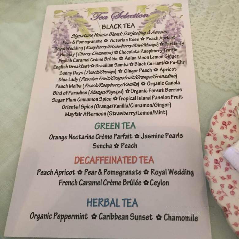 Four Seasons Tea Room - Sierra Madre, CA menu_pic
