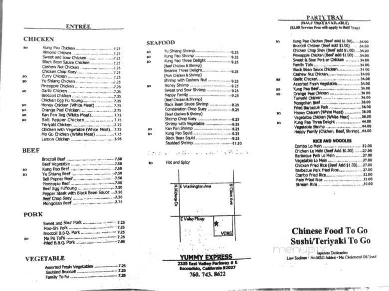 Yummy Express - Escondido, CA menu_pic