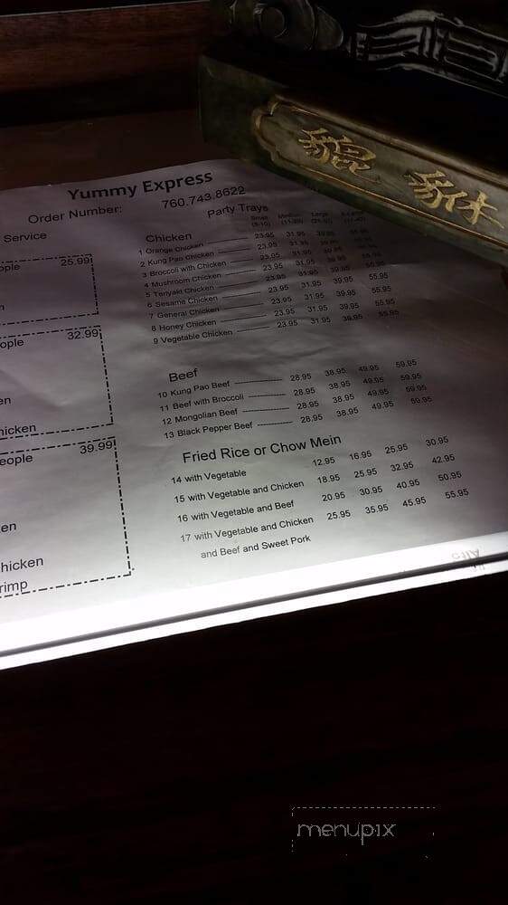 Yummy Express - Escondido, CA menu_pic